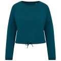Dames Sweater Native Spirit Ecologische cropped Peacock Green